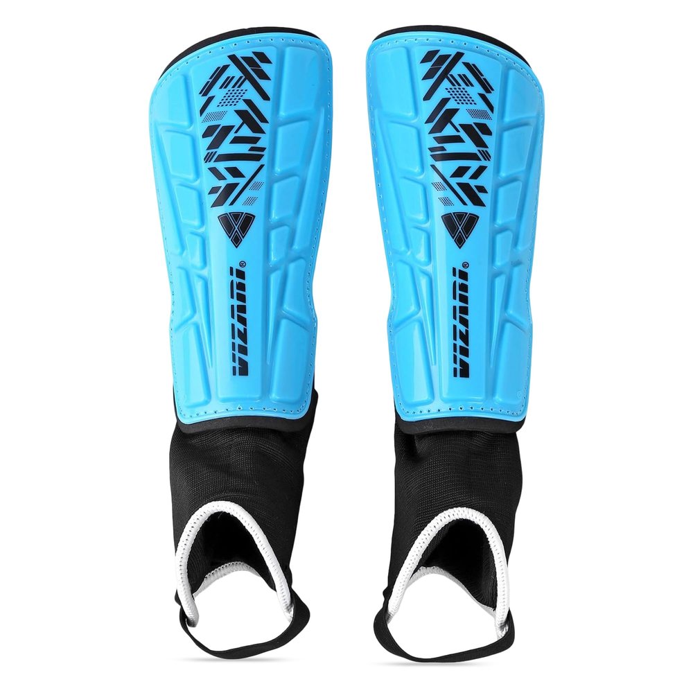 Vizari Malaga Shin Guards for Kids & Adults Soccer Shin Guards with Ankle Protection & Foam Padding Lightweight, Non-Slip Youth Shin Pads for Boys, Girls, Men & Women (Ages 3 to Adult)