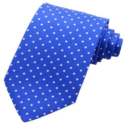 Best Collection New Classic Polka Dot Jacquard Woven Silk Men's Tie Necktie (Bright blue)