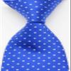 Best Collection New Classic Polka Dot Jacquard Woven Silk Men's Tie Necktie (Bright blue) view 2