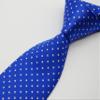 Best Collection New Classic Polka Dot Jacquard Woven Silk Men's Tie Necktie (Bright blue) view 3