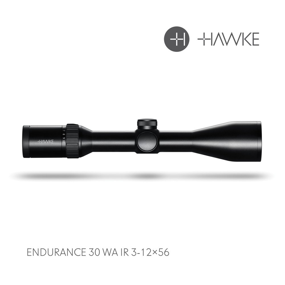 Endurance 30 WA Riflescope, Capped Turrets 3-12x56 IR, LR Dot, (8X)