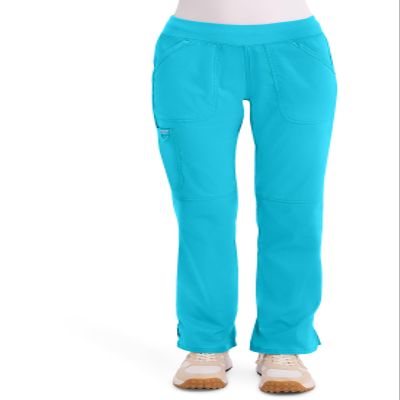 Cherokee Women Scrub Pant with Straight Leg Pull-on Pant Medical Bottom with 4 Pocket & 2-Way Stretch Fabric - WW110, XXS, Turquoise