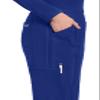 CHEROKEE Workwear Professionals Women Scrubs Pant Mid Rise Straight Leg Pull-on Cargo WW170T, XL Tall, Galaxy Blue view 2