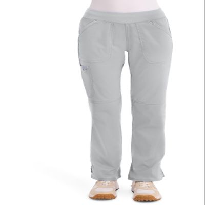 Cherokee Women Scrub Pant with Straight Leg Pull-on Pant Medical Bottom with 4 Pocket & 2-Way Stretch Fabric - WW110, S Petite, Grey