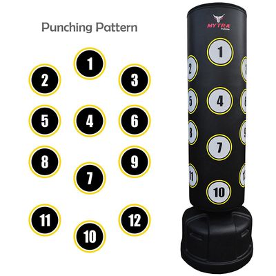 Mytra Fusion Pedestal 6ft Boxing Bag Free Standing Punching Target Boxing Bag Martial Arts Focus Punch Bag MMA Training Target Freestanding Punch Bag Strike Bag Training Workout Target Stand Bag