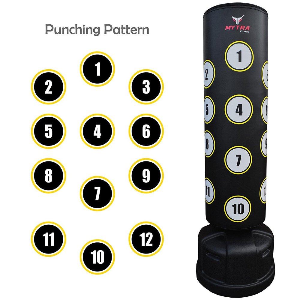 Mytra Fusion Pedestal 6ft Boxing Bag Free Standing Punching Target Boxing Bag Martial Arts Focus Punch Bag MMA Training Target Freestanding Punch Bag Strike Bag Training Workout Target Stand Bag