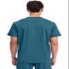 Cherokee Scrub top for Men V-Neck with 3 Pockets, Knit Details, Soft, Durable, Breathable, 2-Way Stretch Fabric - WW670, XL, Caribbean Blue view 3