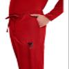 Cherokee Scrubs for Men Tapered Leg Cargo Scrub Pants with Zip Fly, 5 Pockets Elastic Waist 2-Way Stretch & Easy Care - WW190, XS, Red view 2