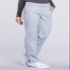 CHEROKEE Workwear Professionals Women Scrubs Pant Mid Rise Straight Leg Pull-on Cargo WW170P, S Petite, Grey view 2