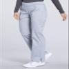 CHEROKEE Workwear Professionals Women Scrubs Pant Mid Rise Straight Leg Pull-on Cargo WW170P, S Petite, Grey view 3