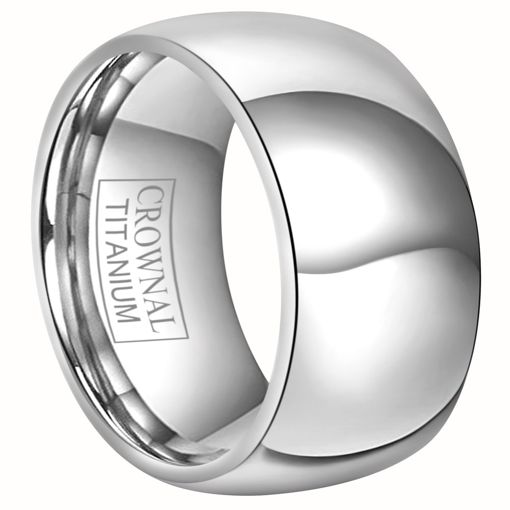 CROWNAL 4mm 6mm 8mm Titanium Wedding Couple Bands Rings Men Women Dome Polished Engraved I Love You Comfort Fit Size 4 To 16 (8mm,12.5)