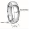 CROWNAL 4mm 6mm 8mm Titanium Wedding Couple Bands Rings Men Women Dome Polished Engraved I Love You Comfort Fit Size 4 To 16 (8mm,12.5) view 3