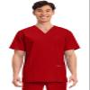 Cherokee Men's V-Neck Top Traditional fit with 4 Pockets, Ultra Soft, Durable, Fade Resistant, 2-Way Stretch Fabric - WW695T, XL, Red view 1