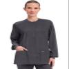 Cherokee Scrub for Women Snap Front Jacket with 3 Pockets, Fade Resistant, 2-Way Stretch, Soft & Durable Fabric - WW340, M, Pewter view 1