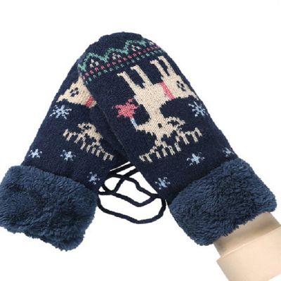 Ealafee Women Winter Cute Fluffy Bear Plush Navy Paw Claw Gloves Soft Mittens