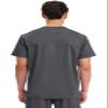 Cherokee Scrub top for Men V-Neck with 3 Pockets, Knit Details, Soft, Durable, Breathable, 2-Way Stretch Fabric - WW670, M, Pewter view 3