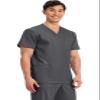 Cherokee Scrub top for Men V-Neck with 3 Pockets, Knit Details, Soft, Durable, Breathable, 2-Way Stretch Fabric - WW670, M, Pewter view 4