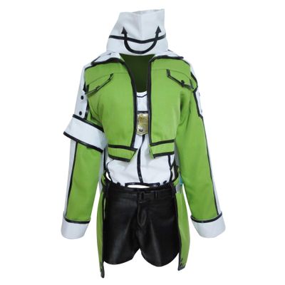 Xiao Wu Gun Gale Online Asada Shino Sinon Green Uniform Outfit Cosplay Costume (Female XL)