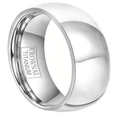 CROWNAL 4mm 6mm 8mm Titanium Wedding Couple Bands Rings Men Women Dome Polished Engraved I Love You Comfort Fit Size 4 To 16 (6mm,6)