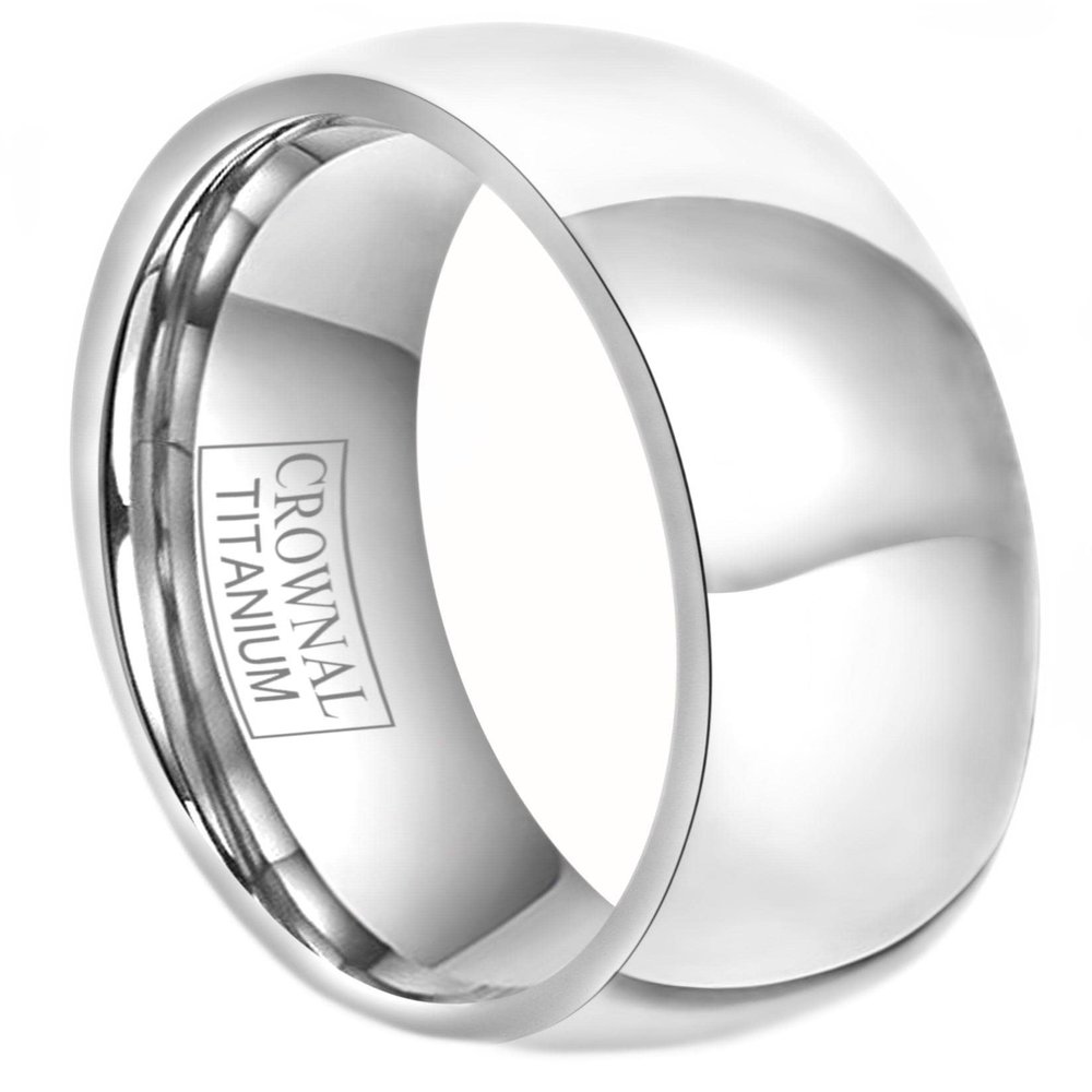 CROWNAL 4mm 6mm 8mm Titanium Wedding Couple Bands Rings Men Women Dome Polished Engraved I Love You Comfort Fit Size 4 To 16 (6mm,6)