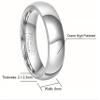 CROWNAL 4mm 6mm 8mm Titanium Wedding Couple Bands Rings Men Women Dome Polished Engraved I Love You Comfort Fit Size 4 To 16 (6mm,6) view 3