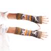 Ealafee Black Knitted Half Finger Gloves for Girls Warm Deer Mittens for Winter view 1