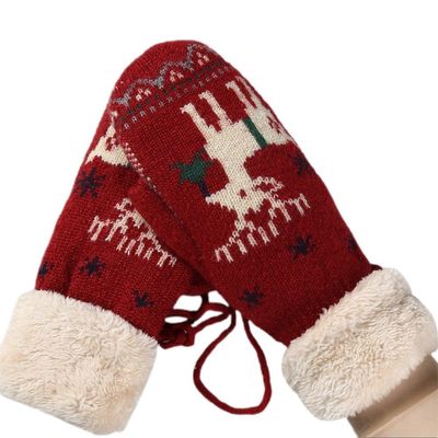 Ealafee Women Bear Plush Cat Paw Claw Gloves Red Soft Winter Thick Gloves 2018