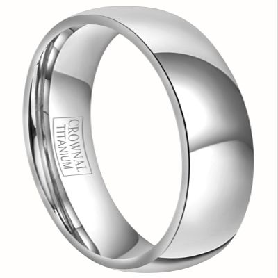 CROWNAL 4mm 6mm 8mm Titanium Wedding Couple Bands Rings Men Women Dome Polished Engraved I Love You Comfort Fit Size 4 To 16 (4mm,9.5)