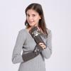 Ealafee Ladies Grey Mittens Winter Warm Knit Skull Windproof Gloves for Women view 2