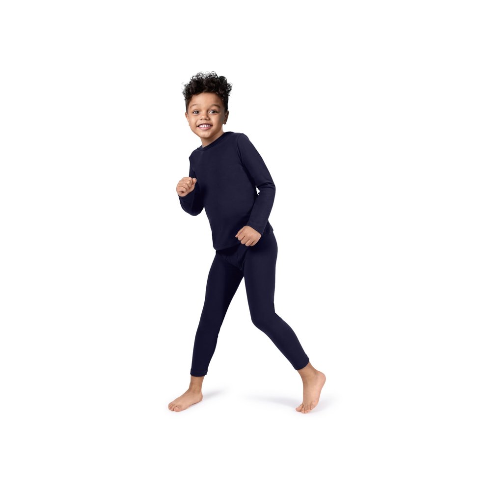 Rocky Thermal Underwear Kids, Boys Thermal Underwear Set Long Johns Thermals Kids Base Layer kid thermals top bottom set Boys Winter Clothes Shirt & Pants, Ski/Extreme Cold (Navy, X-Small)