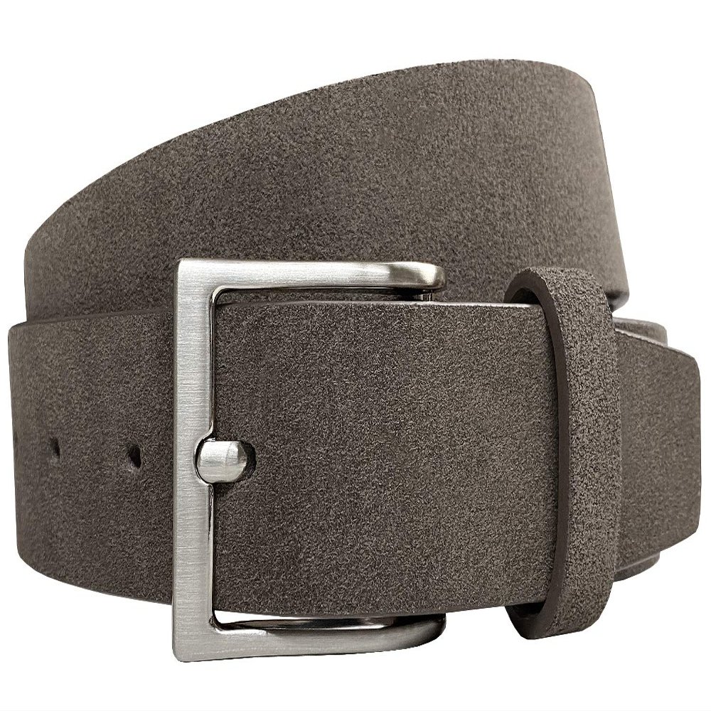 41101 Genuine Leather Suede Belt casual Jean Belt 1-1/2"(38mm) wide (Gray, 32)
