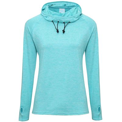 Awdis Just Cool Womens/Ladies Girlie Cowl Neck Baselayer Top (XS) (Ocean Blue Melange)