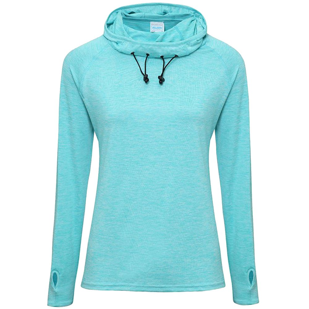 Awdis Just Cool Womens/Ladies Girlie Cowl Neck Baselayer Top (XS) (Ocean Blue Melange)