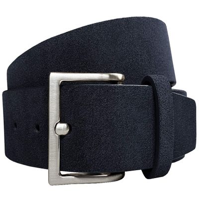 41101 Genuine Leather Suede Belt casual Jean Belt 1-1/2"(38mm) wide (Navy, 42)