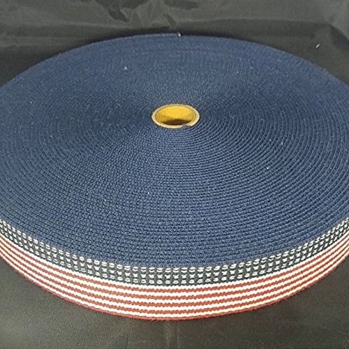 1 1/4" Heavy Cotton Webbing - Patriotic - 5 Yard Put-up (American Flag)