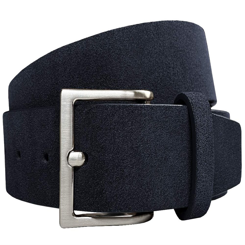 41101 Genuine Leather Suede Belt casual Jean Belt 1-1/2"(38mm) wide (Navy, 40)
