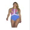 Letuwj Womens One Piece Swimsuit Halter NeckBlue X-Small view 1