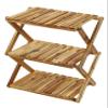 Captain Stag CS Classics UP-2584 Camping Veranda, Storage Shelf, Wooden 3-Tier Rack, Move Rack, W 18.1 inches (460 mm), 2 Adjustable Heights, CS Classics view 1