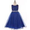 DreamHigh Sequined Flower Girls Party Pegant Dress (8, Royal Blue) view 3