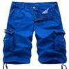 chouyatou Men's Active Normal Waist Loose Multi-Pocket Versatile Twill Cargo Shorts (32, Royal Blue) view 1