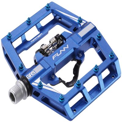 Funn Mamba MTB Clipless Pedals, Single Sided Clip Mountain Bike Pedals, Compatible with SPD Cleats, 9/16-Inch CrMo Axle Bicycle Pedals for MTB/BMX/Gravel Cycling (Blue)