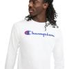 Champion Men's Graphic Classic Jersey Ls Tee, White, Medium view 3