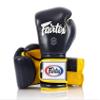 Fairtex Muay Thai Boxing Gloves BGV9 - Heavy Hitter Mexican Style Training & Sparring Gloves for Kick Boxing MMA K1 (Blue/Yellow, 12 oz) view 1