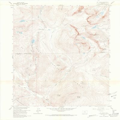 YellowMaps Mount Evans CO topo map, 1:24000 Scale, 7.5 X 7.5 Minute, Historical, 1957, Updated 1970, 27.2 x 22.1 in - Tyvek
