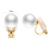 Yoursfs 10mm Faux Pearl Clip On Earrings for Women 18K Yellow Gold Plated Small Pearl Clip Earring Wedding Jewelry view 2