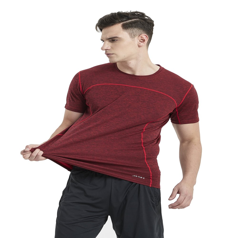 Akilex Mens Running Dry Fit T-Shirt Athletic Outdoor Short Sleeve Comfortable Sports Top