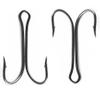 100pcs Double Fishing Hooks, Durable Open Shank Double Frog Hook, High Carbon Steel Sharp Fishhook Extra Strong Small Fly Tying Hook for Saltwater Freshwater view 3