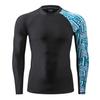 HUGE SPORTS Men's Splice UV Sun Protection UPF 50+ Skins Rash Guard Long Sleeves(Zigzag, S) view 2