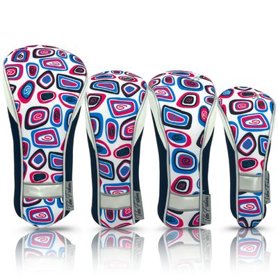 Taboo Fashions Monaco Golf Club Covers for Women - Numbered Golf Headcovers Set for Driver, Fairway and Hybrid Clubs - Weather Resistant, Pack of 4 (Bedrock)