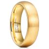 King Will 6mm Mens Womens Gold Wedding Band, Domed Brushed Tungsten Carbide Rings for Men Women, Comfort Fit, Durable, Size 7 view 1